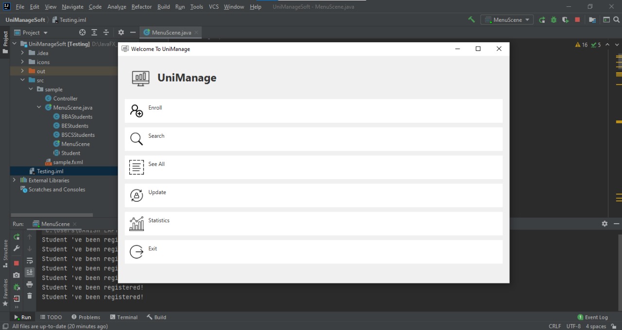 Screenshot: UniManage – University Management System